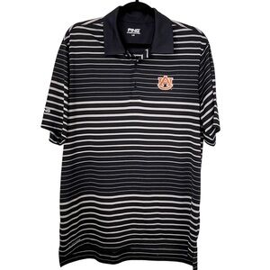 Ping Auburn University Navy Striped Polo Size Large